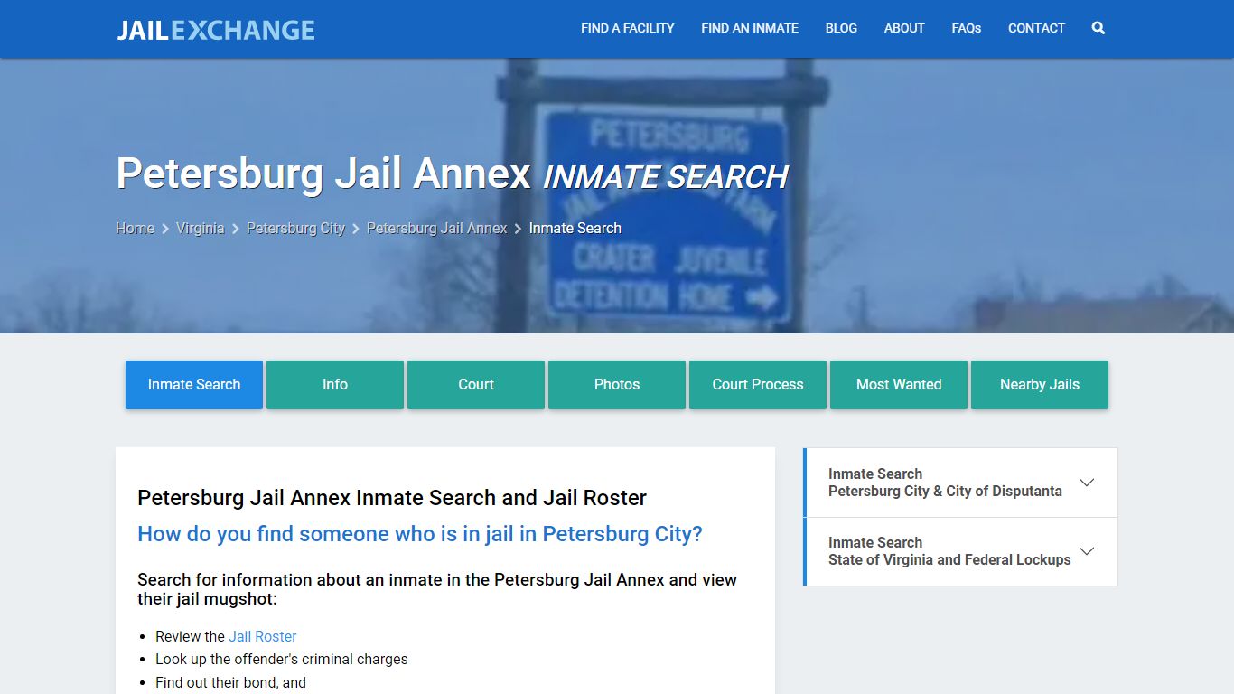 Inmate Search: Roster & Mugshots - Petersburg Jail Annex, VA